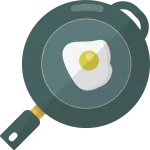 Frying Pan And Fried Egg SVG Icon